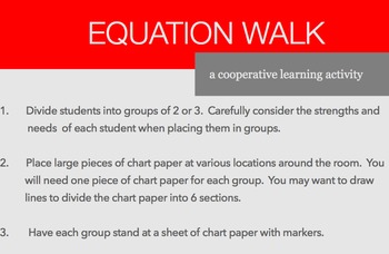 Preview of Equation Walk:  Solving Two-Step Algebraic Equations