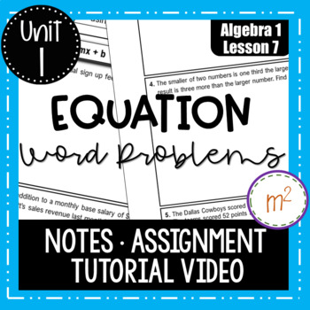 Preview of Equation Word Problems