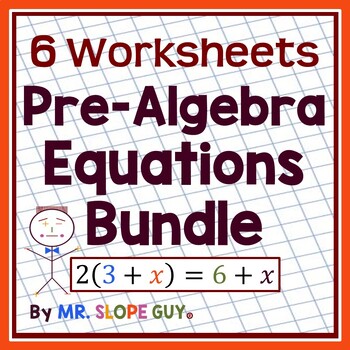 Preview of Equation Worksheets Bundle for PreAlgebra
