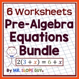 Equation Worksheets Bundle for PreAlgebra