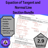 Equation of Tangent and Normal Lines Section Bundle