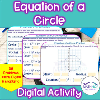 Preview of Equation of a Circle - Geometry Digital Activity 