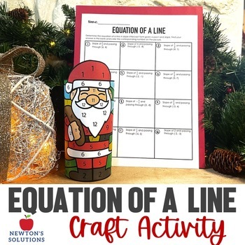 Preview of Equation of a Line Given Point and Slope Color by Number Christmas Craft
