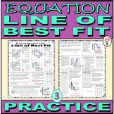 Equation of the Line of Best Fit - Practice Worksheets - 8.SP.A.3