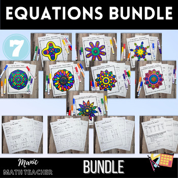 Preview of Equations Bundle - Lesson, Notes, Quick Checks and Color By Number