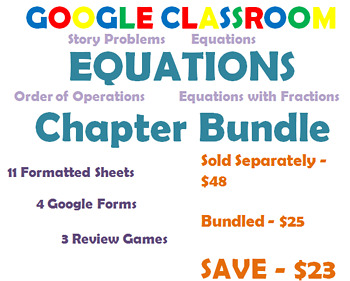 Preview of Equations Chapter Bundle - Google Classroom - Digital Math