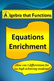 Equations Enrichment *DISTANCE LEARNING