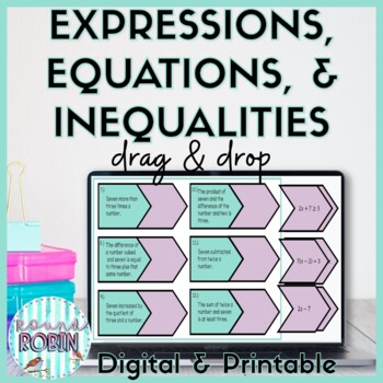 Preview of Equations, Expressions, and Inequalities Digital Activity