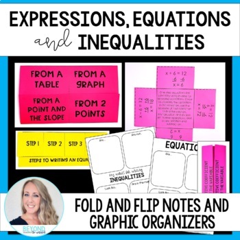 Preview of Equations, Expressions and Inequalities Foldable Style Notes