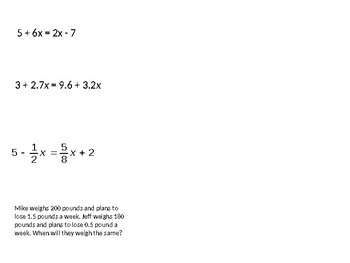 Preview of Equations Foldable