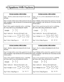 Equations: Glue-in Notes for Student Journals