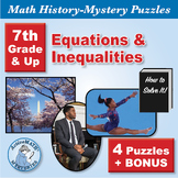 Equations & Inequalities: 4 Math-History PDF Mini Lessons 