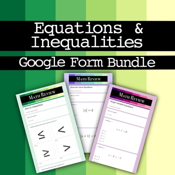 Preview of Equations & Inequalities (Google Forms Bundle)