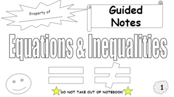 Preview of Equations & Inequalities Guided Doodle Notes