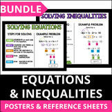 Equations & Inequalities Posters & Reference Sheets BUNDLE