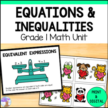 Preview of Equations & Inequalities Unit - Grade 1 Math (Ontario) - Equivalent Expressions