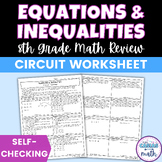 Equations & Inequalities Worksheet Self Checking Circuit A