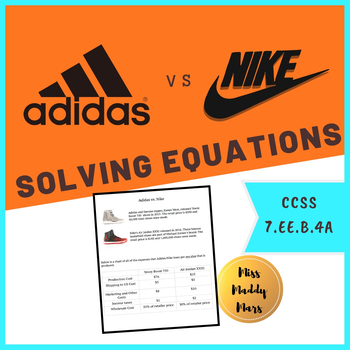 Equations Math Task (Adidas and Nike) by