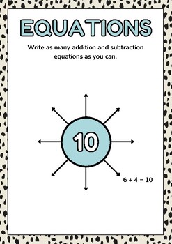 Preview of Equations Mathematics Worksheet in Colorful Pastel Style - Polka Dot