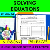 Solving Equations Notes Notes & Practice | Guided Notes | 