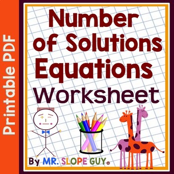 Preview of Equations Number of Solutions Worksheet