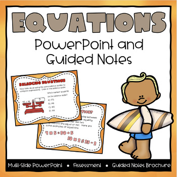 Preview of Equations Powerpoint & Guided Notes - Fourth Grade