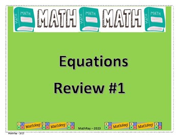 Preview of Equations Review #1