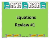 Equations Review #1