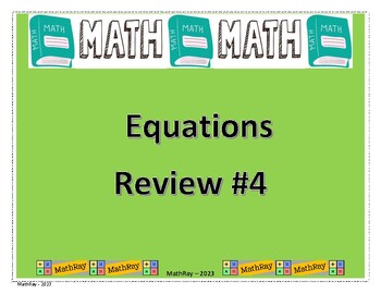 Preview of Equations Review #4