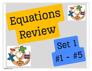 Preview of Equations Review Bundle Set 1-5