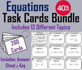Solving Equations Task Cards Activity Bundle