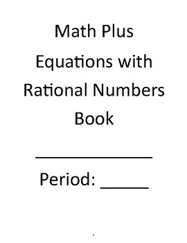 Preview of Equations Unit Book
