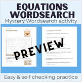 Equations Vocabulary Wordsearch