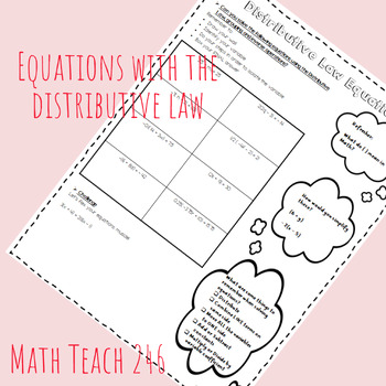 Equations With the Distributive Law (Property) by Math Teach 246