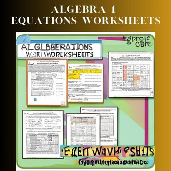 Preview of Equations Worksheets Algebra 1