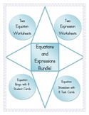 Equations and Expressions Bundle: Worksheets, Bingo, and S