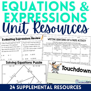 Preview of Equations and Expressions Unit Resources