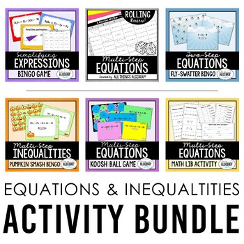 Preview of Equations and Inequalities Activities Bundle