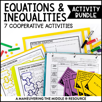 Preview of Equations and Inequalities Activity Bundle | Multi-Step Equation Activities