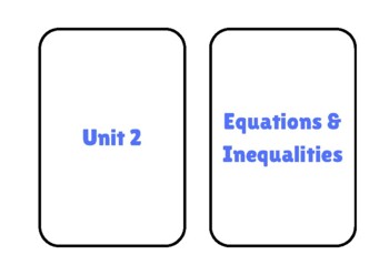 Preview of Equations and Inequalities Flash Cards