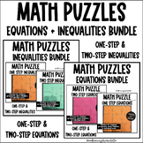 Equations and Inequalities Math Puzzle BUNDLE - 7th Grade 