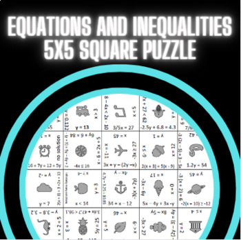 Preview of Equations and Inequalities Puzzle