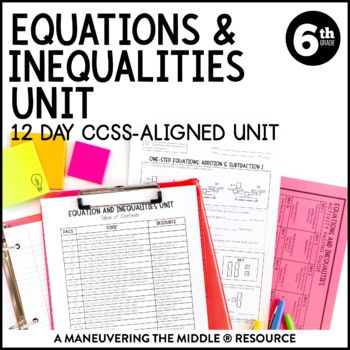 Preview of Equations & Inequalities Unit | Solving One-Step Equations & Inequalities Notes
