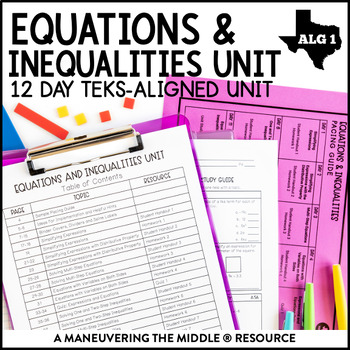Preview of Equations and Inequalities Unit | Solving Multi-Step Equations | Algebra 1 TEKS