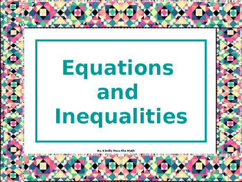 Preview of ALGEBRA PP:  Equations and Inequalities in Algebra/DISTANCE LEARNING/NO PREP