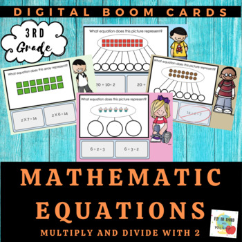 Preview of Equations for Multiplication and Division 2's- Boom Cards- Distance Learning