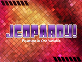 Equations in One Variable Jeopardy Review Game! *Pre-Algebra*