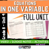 Equations in One Variable Lessons and Activity FULL UNIT Bundle