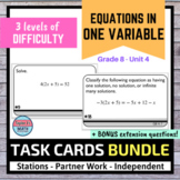 Equations in One Variable Task Cards BUNDLE