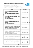 Equations - match word story (Addition and Subtraction)